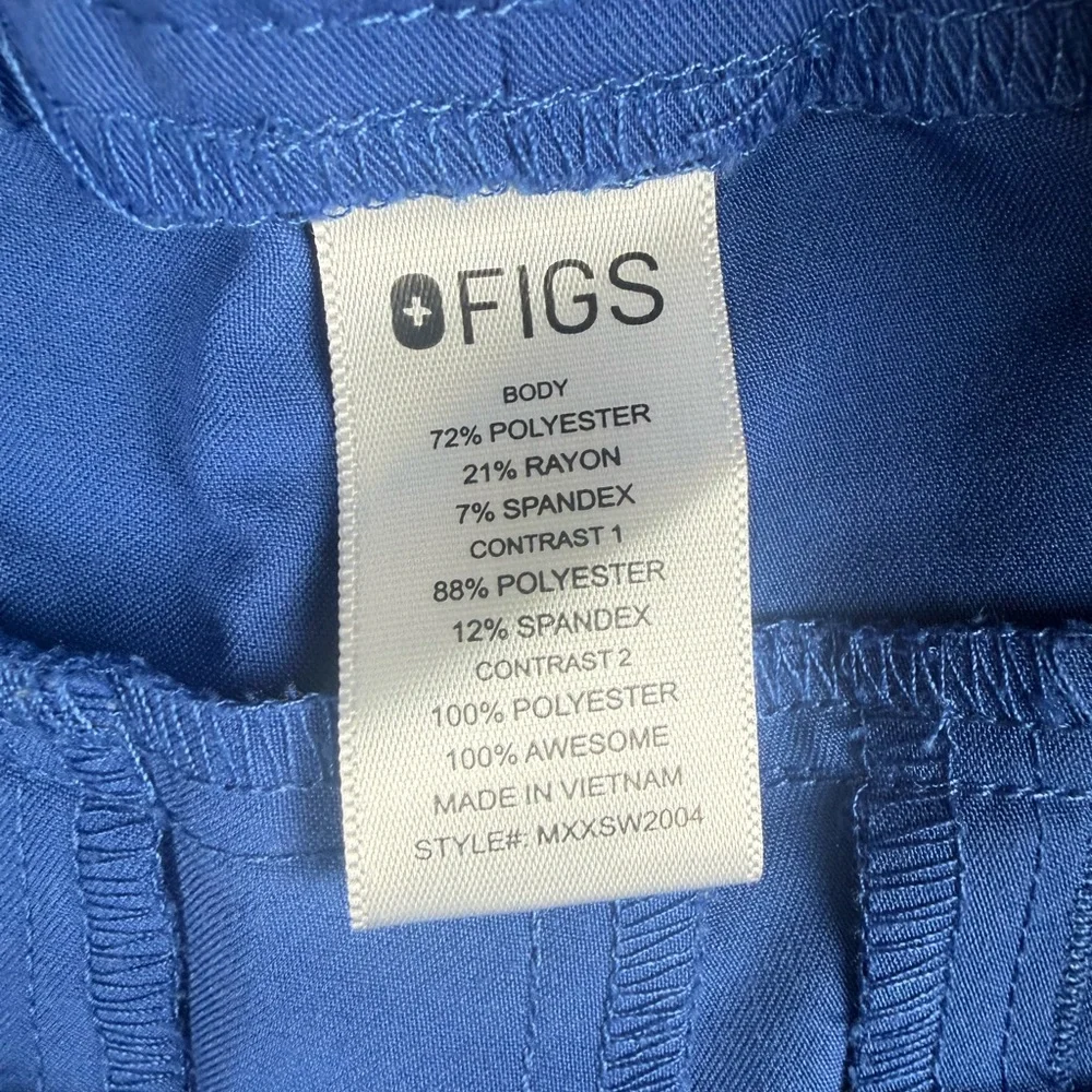 Figs Men M Tansen Jogger‎ Scrub Pants Solid Blue Drawstring Stretch Pockets